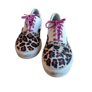 Diemme Iseo Prem Italian Sneakers Nappa Leather Leopard Haircalf Men EU 45 US 12